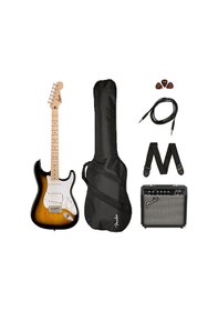 Resim Squier 0371720603 Sonic Stratocaster Elektro Gitar Seti 2-color Sunburst Frontman 10g Amfi Kılıf Ve Aksesuarlar Dahil Paket 