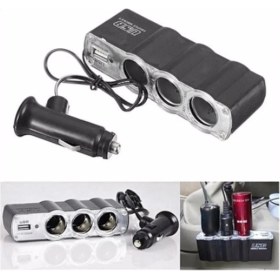 Resim Eraks Araba Araç Oto Çakmak Çoklayıcı Çoğaltıcı Soketi USB Çakmaklık 