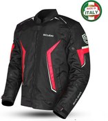 Resim Scudo Roma 4 Mevsim Erkek Motosiklet Ceketi Siyah/kırmızı 