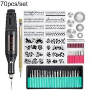 Resim Sones 70 Adet/takım Mini Elektrikli Hız Ayarlanabilir Gravür Kalemi Mikro Elektrikli Matkap Ab Fişi 