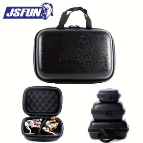 Resim JSFUN Siyah Spinner Balıkçılık Makarası Çantası ile Güçlendirilmiş Tutacaklar - Dayanıklı, Kalın Dolgulu Rafting Aksesuarları için, Yemler ve saç tokası için Düzenleyici Tepsisi Dahil, Rafting Ekipman Çantası|Dayanıklı Tutacak Çantası|Güvenli Kapatma Çantası 