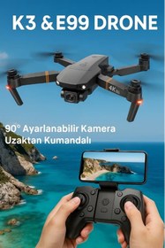 Resim BGGTech E99 Pro HD Katlanabilir Drone Kameralı + Taşıma Çantalı Yeni Nesil Ekstra Bataryalı 