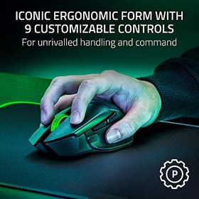 Resim Razer Basilisk V3 X HyperSpeed - Özelleştirilebilir Kablosuz Oyun Mouse'u (9 Özelleştirilebilir Kontrollü İkonik Ergonomik Form, HyperSpeed Kablosuz, 18K Optik Sensör, Chroma RGB) Siyah 