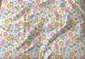 Resim Evmila Minik Çiçekler Desenli Nevresim Takımı - 160x220cm Nevresim +50x70cm Yastık Kılıfı+90x190cm Çarşaf 