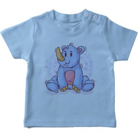 Resim Angemiel Baby Sevimli Oturan Gergadan Erkek Bebek Tişört Mavi B0133MDBBKETSRT 