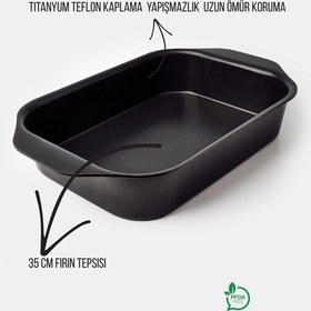 Resim Fin 35x25 Cm Dikdörtgen Tepsi Siyah 