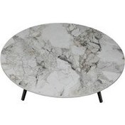 Resim Arıcıoğlu 100 cm Metal Ayaklı Yer Sofrası Mermer Desen Masa Ahşap Sofra 