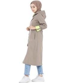 Resim Sevitli Neon Trençkot-vizon-2450-vizon Vizon 