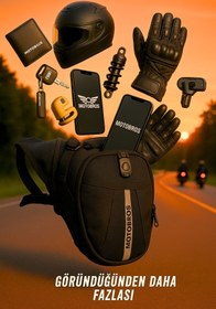 Resim Motobros Premium Su Geçirmez Özel Motosiklet Bacak Çantası Motor Çantası 
