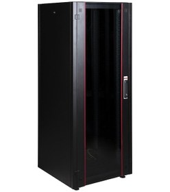 Resim Lande Demonte 36u 600x600 Hyperline Dikili Tip Rack Kabinet Siyah Ön Cam Kapak / Tekerlekli 