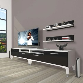 Resim Decoraktiv Eko 200R Slm Silver Tv Ünitesi Tv Sehpası - Beyaz - Siyah 