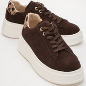 Resim Luvi Shoes Gueno Kahverengi Hakiki Deri Süet Kadın Spor Ayakkabı Kahverengi 