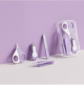 Resim Uıowoo Bebek Şırnak Makası Seti Yeni Doğan Ve Çocuklar İçin Güven Korumalı Tırnak Makası Ve Bakım Seti Kutulu Mor 4 Parçalı Set 