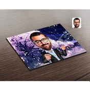 Resim Kişiye Özel Amca Karikatürlü Ahşap Puzzle-1 
