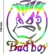 Resim meristeed Badboy Renk Değiştiren Hologram Sticker – Araba, Kask, Cam vb. Yüzeyler İçin 