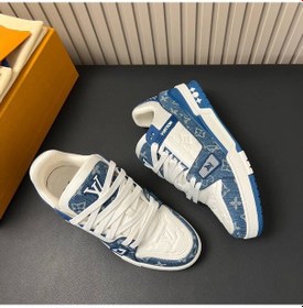 Resim Louis Vuitton Lv Trainer Blue Sneakers Mavi - Füme 
