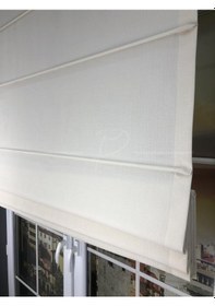 Resim Keten Fon Katlamalı Perde 1. Kalite Natural Keten/Krem Renk Krem 