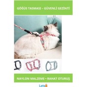 Resim Dayanıklı Ayarlanabilir Kedi Gezdirme Göğüs Tasması 