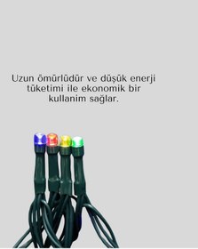 Resim Noel Ve Parti Dekorasyonu İçin 2x2 Led Perde Işık 8 Fonksiyonlu Renkli 