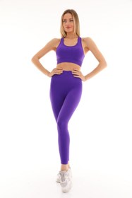 Resim MAGZA Mor Büstiyerli Toparlayıcı Uzun Tayt Takım 