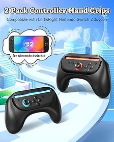 Resim Honghao Controller Grip for Switch 2 2025 Nintendo Joycon – 2 Pack Replacement Parts Accessories for Nintendo 2 Joy Con Controller (Black) 