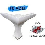 Resim Genel Markalar (10 Adet) Lükens Ayak 10cm - Tv Ünitesi, Koltuk Altı Ayağı, Mobilya Ayağı 10cm 