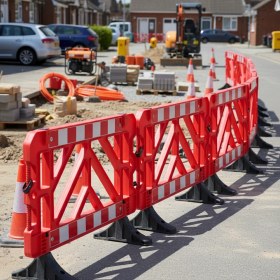 Resim İleri Trafik 20'li Güvenlik Barikatı Seti Kırmızı 150x100cm 