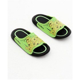 Resim Tonny Black Poli Taban Ayıcık Desenli Çocuk Unisex Yeşil Terlik Tbacr895 Yeşil 