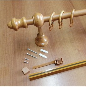 Resim Meşe Rustik Ahşap Perde Askısı 