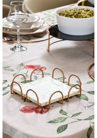 Resim Edora Home Rose Masa Üstü Metal Paslanmaz Dört Element Modern Peçetelik, Lüks Sunum 