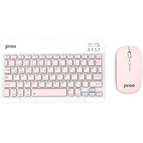 Resim Preo K9 Mini TV Tablet Ve Telefon Uyumlu Kablosuz Klavye Mouse Pembe Set 