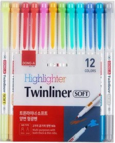 Resim Çantalimanı-Dong-A Twinliner Soft Fosforlu Kalem Çift Taraflı 12'li 