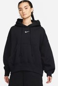 Resim W NSW PHNX FLC OOS PO HOO Siyah Kadın Sweatshirt Nike