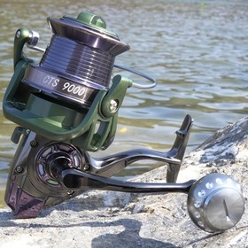Resim Metal Alaşım Çerçevesi ile Ambidextrous Döner Spincasting Makarası - Yeşil ve Siyah, Yüksek Güçlü Büyük Hattı Bardak, Tüm Su Plaj Balıkçılığı için Dayanıklı, 5000-12000 Serisi için İdeal, Tüm Su Balıkçılığı Arkadaşı, Spincasting Makarası | Ergonomik Tutma | Dayanıklı Balıkçılık Ekipmanı, Balıkçılık Makarası 