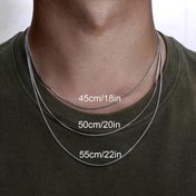 Resim 1 Adet Minimalist Şık Erkek Paslanmaz Çelik Zincir Kolye, İnce Tasarım, Solmayan 