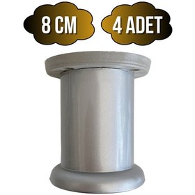 Resim Plastik Düz Gümüş Gri 8cm Ayarlı Ayak Mobilya Masa Ve Dolap Ayağı 8cm Gümüş Gri 4 Adet Gri 