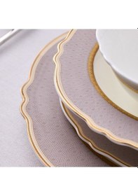 Resim Aryıldız Majestic 60 Parça 12 Kişilik Yemek Takımı Beyaz - Gold 