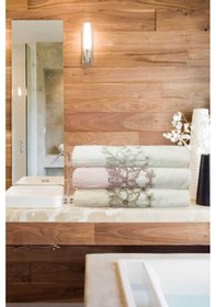 Resim 3 Lü Tül Dantel İşlemeli Boncuklu Havlu Seti 50x90 Cm Renkli 