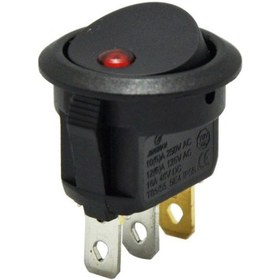 Resim Yuvarlak Nokta Işikli Anahtar Kırmızı 220V 3P 22Mm 