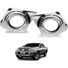 Resim Mitsubishi L200 Uyumlu 2015 2018 Sis Lambası Kaplama Krom 