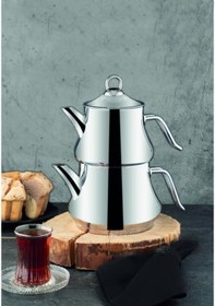 Resim Zest Modena Orta Boy Çaydanlık Takımı Gümüş 