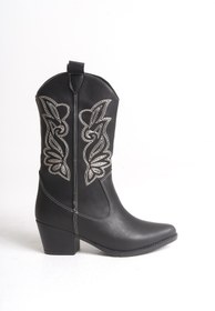 Resim Riccon Qiraveth Kadın Western Kısa Çizme 001250061 Siyah Cilt 