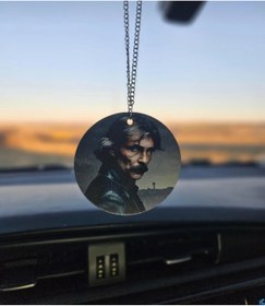 Resim HFZ WORKS Behzat Ç. Baskılı Ahşap Çift Yönlü Zincirli Ayna Süsü Yeni Trend 