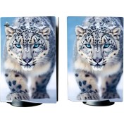 Resim Kt Grup Kar Leoparı Playstation 5 Standart Kasa Dijital Versiyon Full Sticker Kaplama Seti 