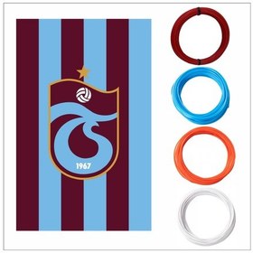 Resim 3d Kalem İçin Trabzonspor Temalı Bordo,turkuaz Mavi,turuncu,beyaz Pla Filament Seti 