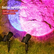 Resim 2 adet Güneş Enerjili Spot Işıkları - Enerji Verimli Dış Mekan LED Bahçe Aydınlatması, 9 LED Güneş Enerjili Peyzaj Işıkları, ABS Aydınlatma Aparatı, Güneş Enerjili Lityum Pil, Patio, Çim, Giriş, Cadılar Bayramı Dekoru, Dış Mekan Aydınlatması için Mükemmel | Renkli Aydınlatma | Güneş Enerjili Işıklar 