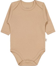 Resim Civil Baby Düz Renkli Uzun Kol 3-9 Ay Çıtçıtlı Badi - Kahverengi - Sütlü Kahve / 9-12 Ay 