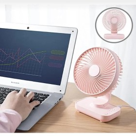 Resim Masaüstü Mini Fan 4 Kademeli 4000MAH Şarjlı Ultra Güçlü Taşınabilir Vantilatör D606 Pembe 