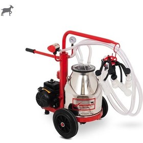 Resim Tamam Ecomini İkili Keçi Süt Sağma Makinesi Paslanmaz Güğüm-silikon Memelik Kuru Pompa 