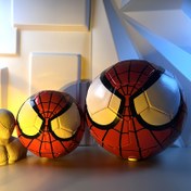 Resim Marvel Spider-Man Futbol Topu - Kırmızı ve Beyaz, Makine Dikişli PVC, Eğlence Karikatür Tasarımı, Eğitim ve Oyun için Mükemmel, Futbol Ekipmanı | Karikatür Futbol Topu | Dayanıklı Futbol Topu 